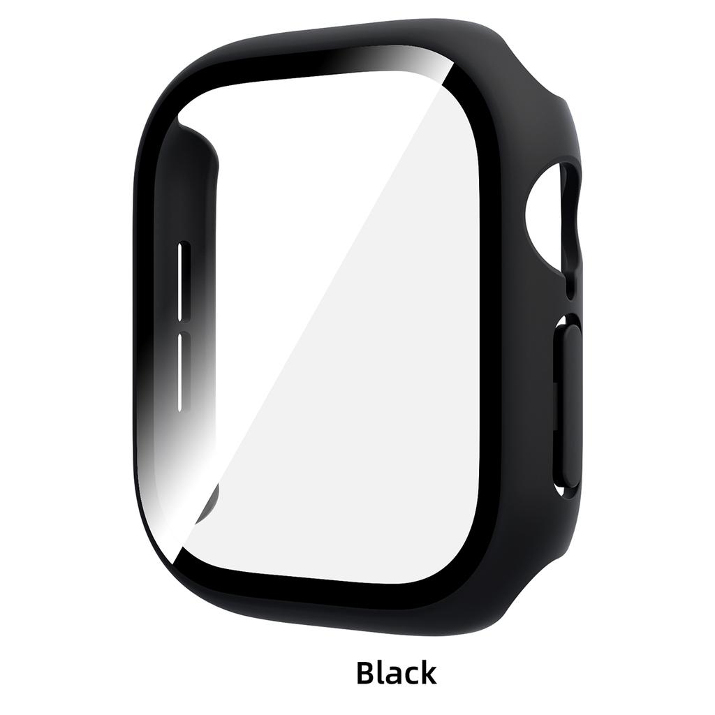 Gehärtetes Glas PC-Hülle für Apple Watch 12 46mm 42mm Harter Stoßfänger Displayschutz Abdeckung für Iwatch Serie 12 Schalen Zubehör 7