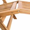 Folding Deck Chair with Table Natural Solid Teak Wood