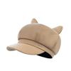 Cute cat ears octagonal hat women's autumn and winter versatile sunshade face small peaked hat Bere painter hat