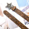 Creative PU Leather Waist Belt Adjustable Length Star Buckle Belt Girl Women Decorative Waist Belt for Coat Skirts Jeans