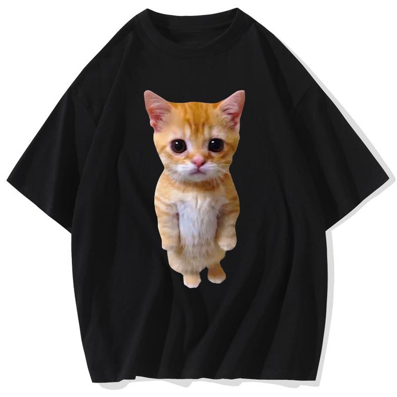 Summer Funny Cat D Print Women Casual TShirt Women Men Harajuku T Shirts Girl Boy Casual Fashion Clothes Tee
