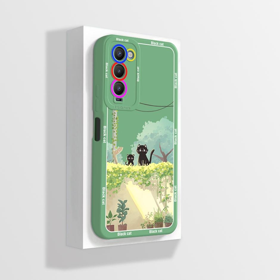 For Tecno Camon 18 18P Case CH6 CH7 Soft Silicone Phone Cover for Camon 18 Camon18 P Camon18P Cases Straight Edge Bumper Fundas