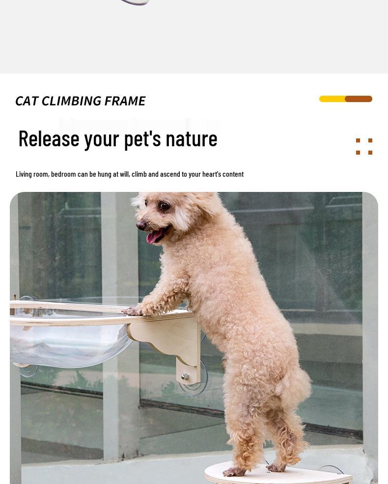 Wooden Suction Cup Cat Hammock: Balcony, Window, or Swing Bed