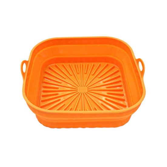 Foldable Air Fryer Silicone Liners Reusable Air Fryer Basket Round/Square Oven Baking Tray for Air Fryer Oven Accessories