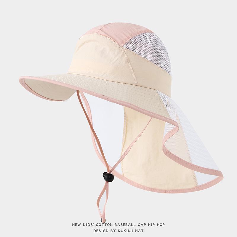 Summer Breathable Mesh Sun Hat for Kids - Wide Brim UV Protection