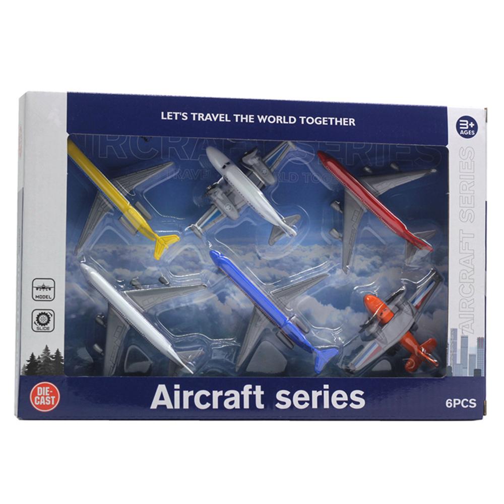 Toy Airplane 6 Pack Mini Diecast Airplanes,Aircraft Plane Playset Includes Glider Planes,Airlines Plane Toys for Birthday Party Favor Toys for Kids