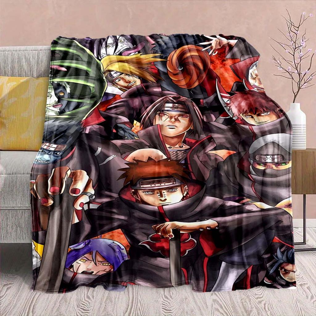 Naruto Anime Flannel Blanket - Soft Warm Perfect for Sofa, Bedding Camping Travel Office Home Decor -QJY
