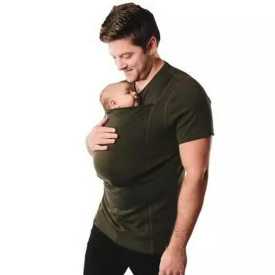 Camiseta Casual Multifuncional Canguru Mãe e Pai para Mulheres - Estilo Europeu e Americano