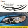 Carbon Fiber Car Headlight Eyebrows For BMW 2 Series Coupe Covertible F22 F23 F87 M2 2014 -  Fiber Glass Front Lamp Eyelids