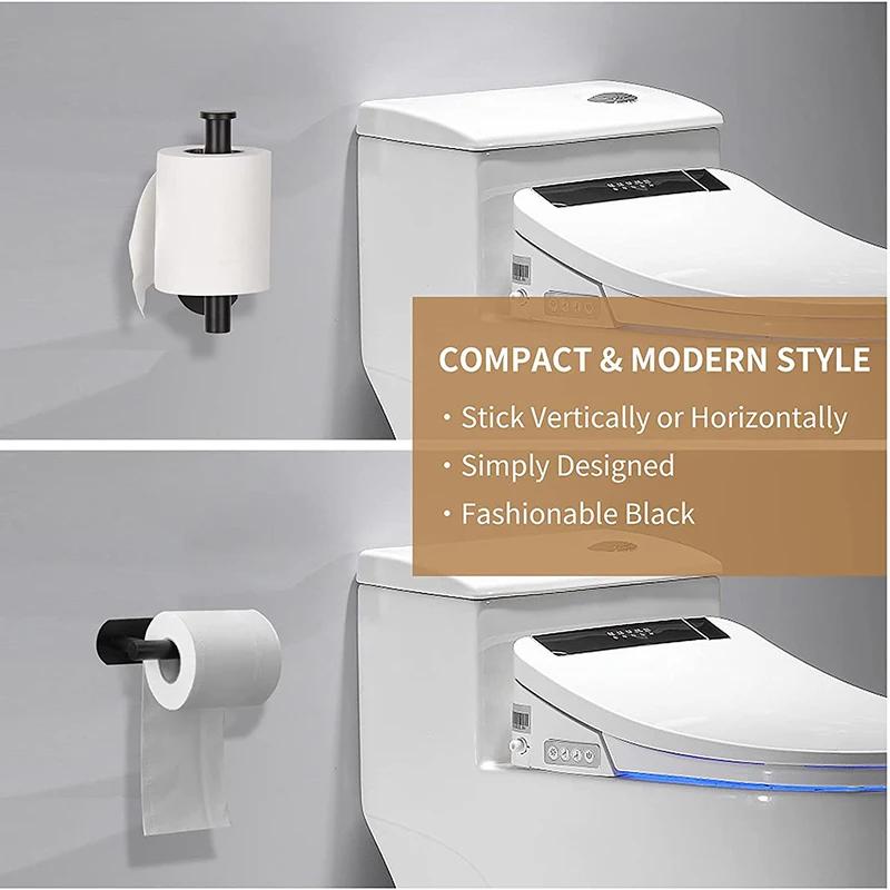 Adhesive Paper Towel Holder Toilet Roll Paper Holder Bathroom Punch-Free Roll Paper Holder Stainless Steel Black Gold Roll Rack