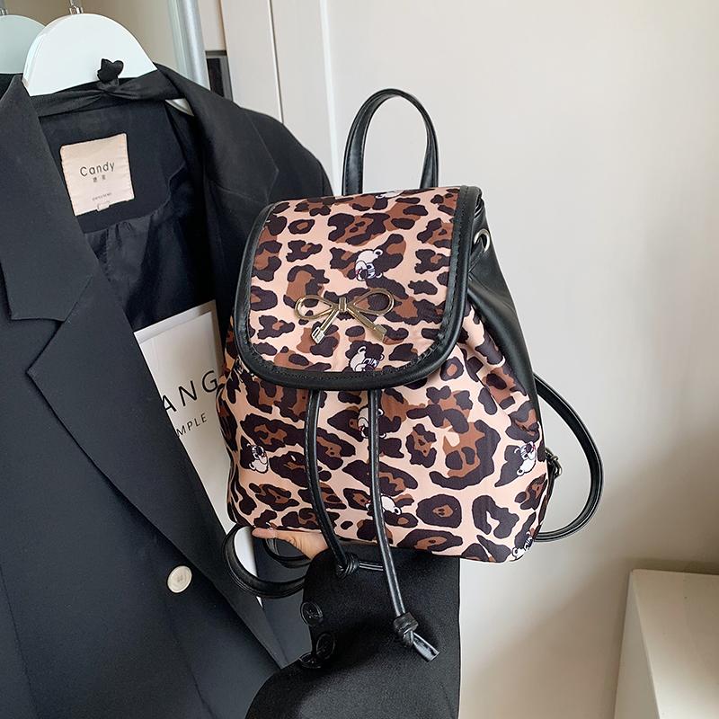 Women Leopard Print PU Backpacks  Female School Bags for Teenage Girls  Backpack   Animal Trend