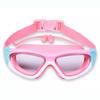 Lunettes de natation pour enfants avec bouchons d'oreilles PC Anti-buée Lunettes de natation Ak2191 Rose Blanc Style Boîte