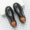 Cheap foreign trade leather shoes men's autumn British style dress business black platform brock wedding groom shoes