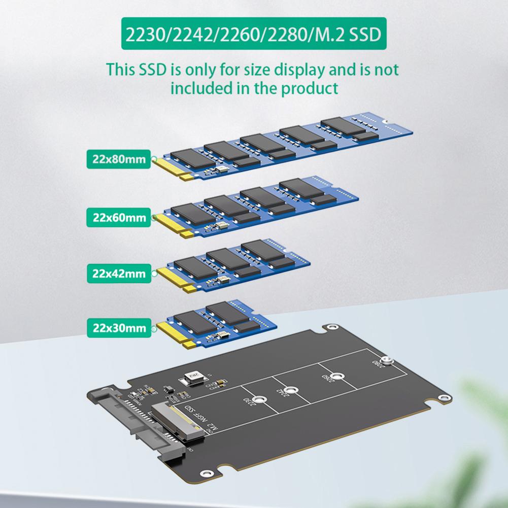 M.2 NGFF B Key auf 2,5 Zoll SATA SSD Gehäuse 6Gbps Festplattengehäuse Gehäuse M.2 NGFF SSD auf 2,5 Zoll SATA III Adapter für Laptop