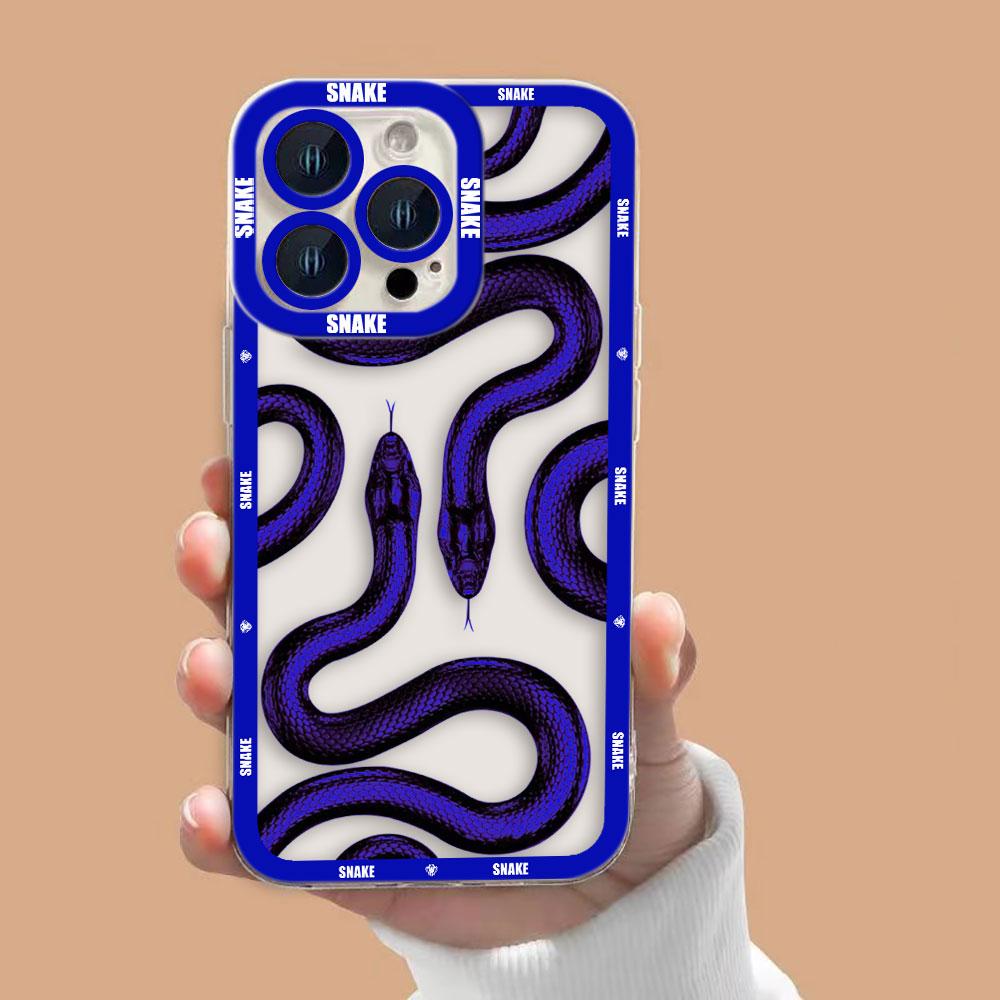 Black Purple Red Gold Snake Cover Clear Phone Case For Redmi Note 15 14 13 12 12S 11 11T 11S 10 9 10S 9S 8 Pro Plus Case Shell