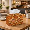 1pc Retro Vintage Geometric Tissue Box, Abstract Pattern Orange Perfect for Outdoor Gatherings, Daily Desktop Use, And Suitable for Bedrooms, Living R
