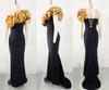 Elegant One-Shoulder Gold Flower Women's Banquet Dress (2026)