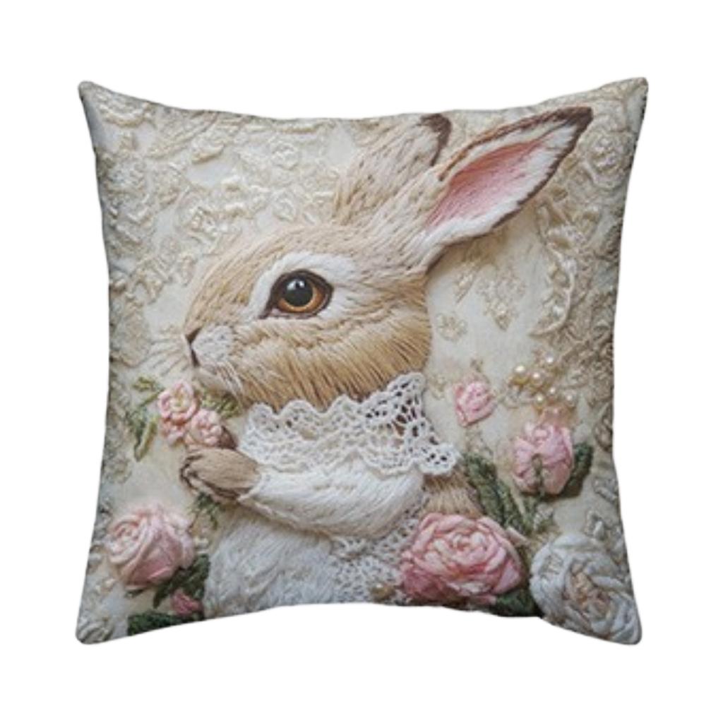 Imitation 3D Rabbits Pillow Cover For Holiday Decoration, Living Room Sofa Cushion, Pillowcase (without Core)