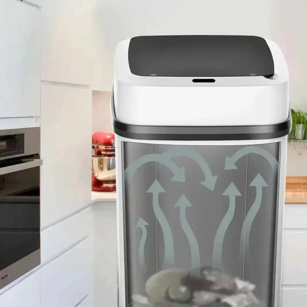 Sensing Garbage Bin Intelligent Electric Classified Living Room Garbage Sensor with Lid Dustbin Bathroom Touch Automatic Bins