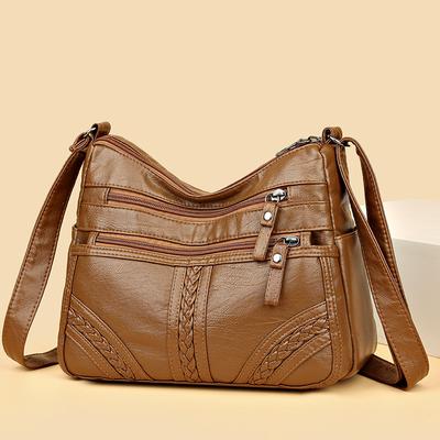 Crossbody kabelka pro ženy, módní nová dámská taška, měkká kožená textura, velká kapacita, taška přes rameno pro ženy středního věku