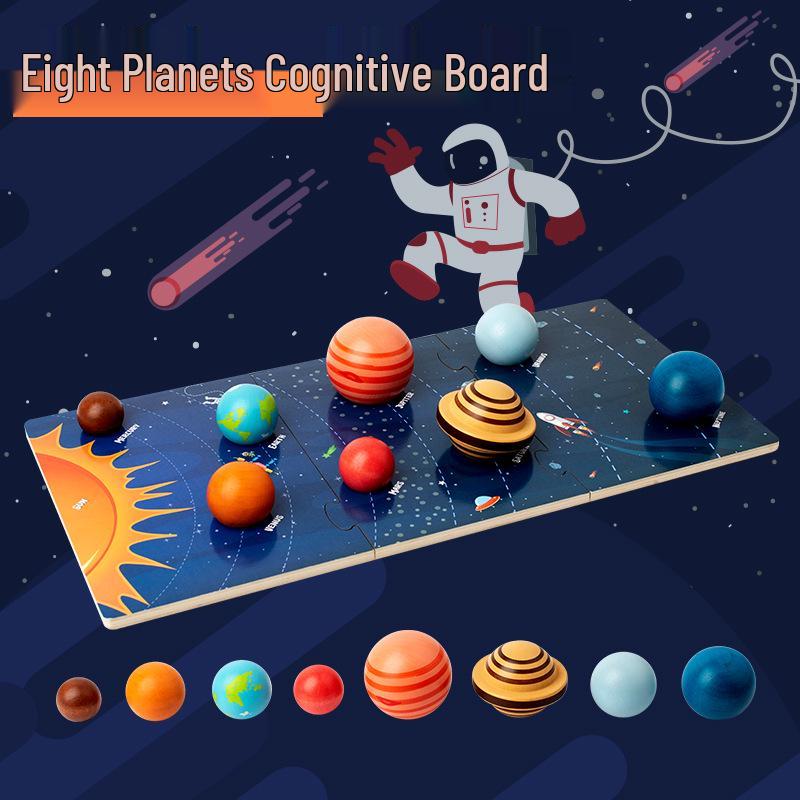 Planet Matching Puzzle: Early Education Toy for Kindergarten - Cognitive Solar System with Eight Planets