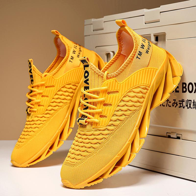 

2025 Men s Sports Shoes Retro Brand Designer Blue Ball Shoes Trendy Boys Running Board Green Lace Up Breathable Mesh Shoes 39 жёлтый