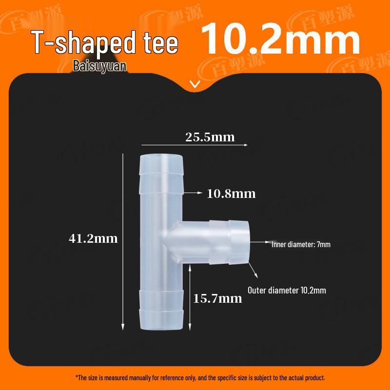 High-Temp Resistant Plastic Hose T-Connector, Quick Connect Fish Tank Accessory, PP Material