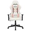 Gaming Chair In White and Pink Artificial Leather