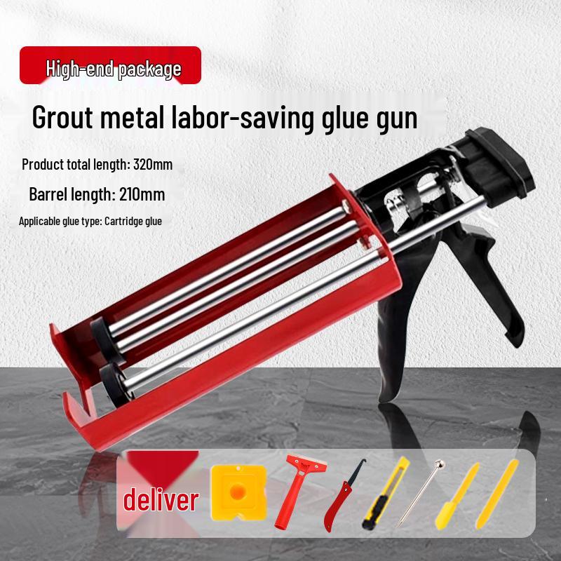 Complete Home Caulking Tool Set: Caulking Gun, Trowel, Scraper, Corner Tools, Labor-Saving Glue Gun, Dual-Cartridge Gun