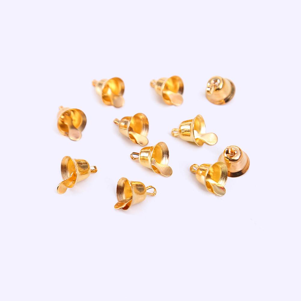 20Pcs Gold Small Metal Christmas Bells Jingle Bells Hanging Decorations Xmas Tree Ornaments DIY Craft Party Decor