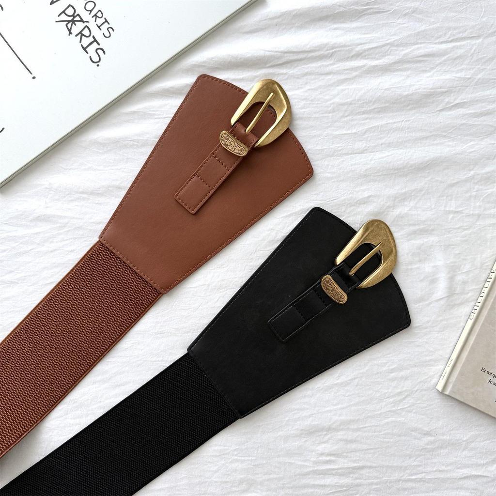 Retro Leather Elastic Belt - Light Luxury & Versatile Waist Chain for Autumn/Winter