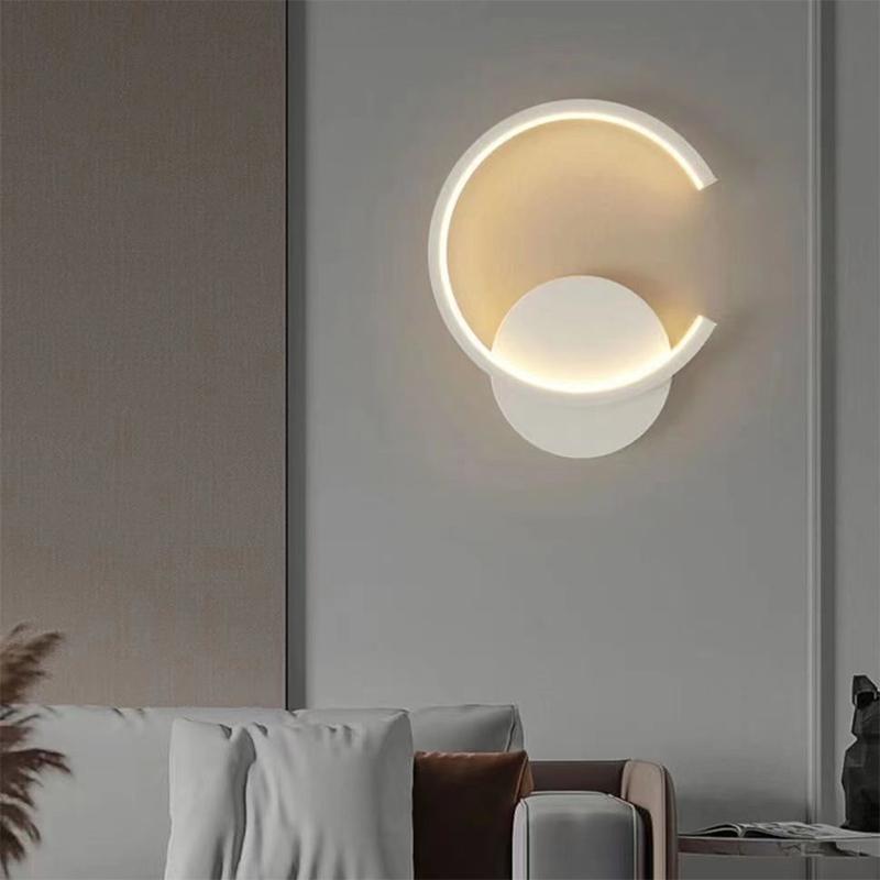 Modern LED Wall Lamps Minimalist Semicircular Aluminum Sconces For Living Room Bedroom Bedside Dining Rooms Illumination Fixture