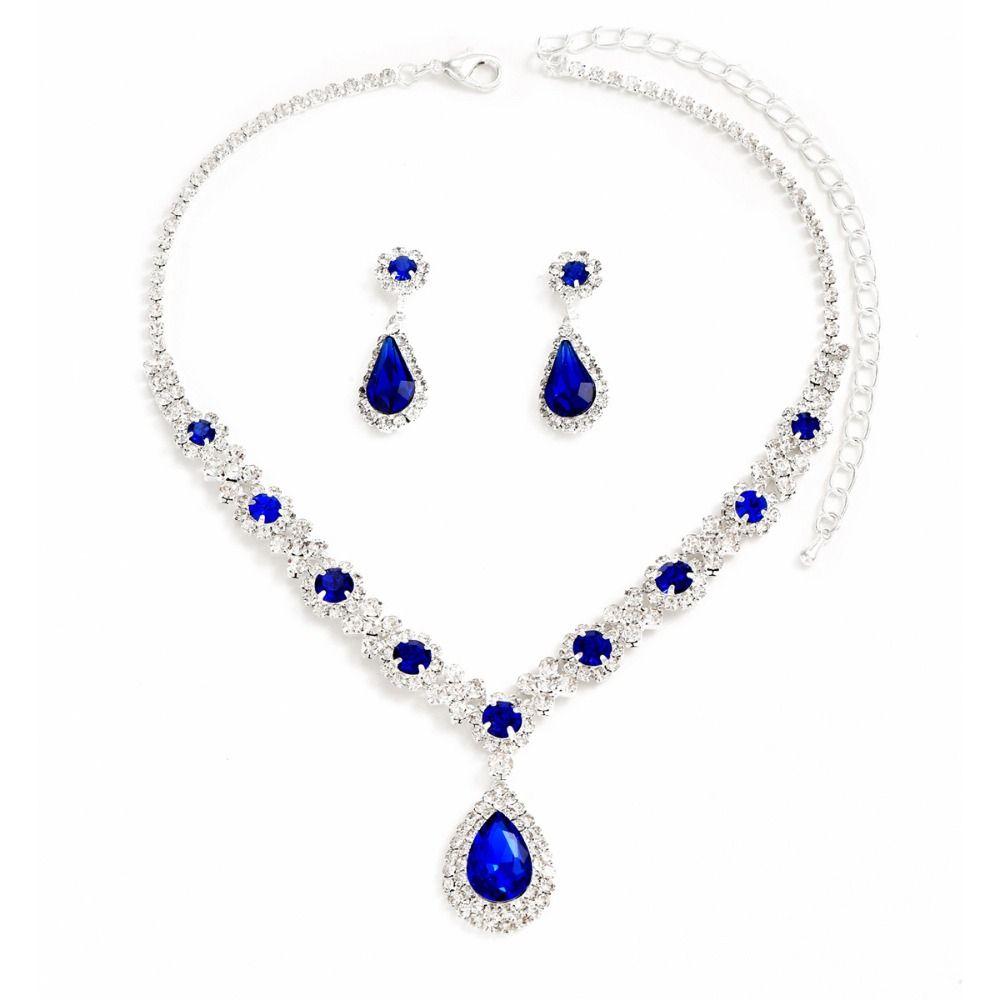Premium Pendant Necklace Fashionable Dangle Earrings Wedding Jewelry Set  Valentine Day Gift