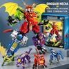 Dinosaur Mech Building Blocks 4in1 Transforming Robot Building Block Dinosaur Animal Building Blocks Childrens Toy Birthday Gift