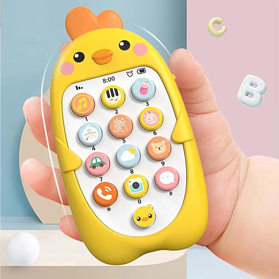 Multifunctional and Cute Baby Mobile Phone Toy with Sensory Learning Function, Multiple Sound, Light and Music Effects, Can Be C
