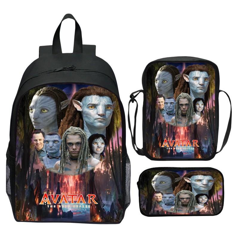 Printed Backpack Set 3-Piece Cartoon Movie Themed School Bag for Kids