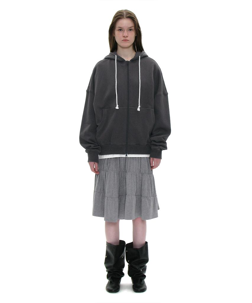 Partimento Woman Pwc Jersey Shirred Tiered Midi Skirt_Melange