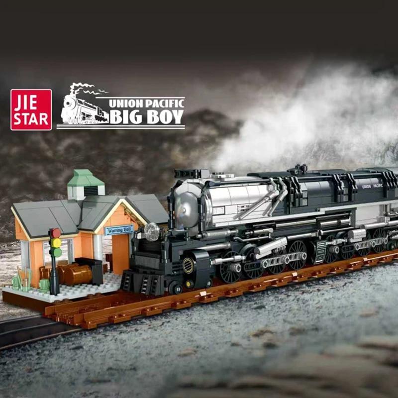 Union Pacific Big Boy Model Building Blocks Set Technical Steam Locomotive City Railway Train Bricks Creative Adult Gift