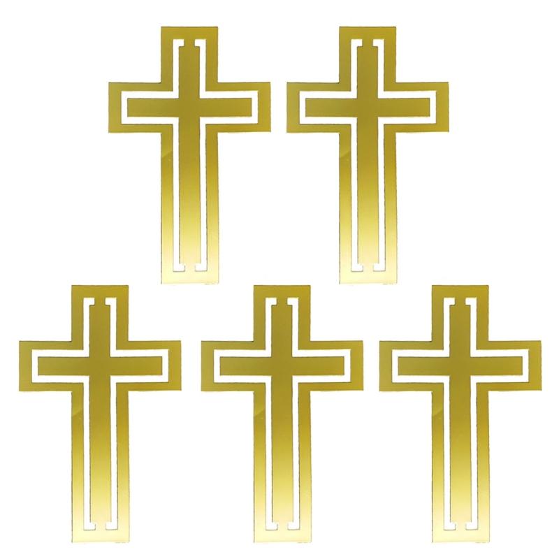 

5 Sheets Phone Case Gold Sticker Cross Pattern Glitter Metal Sticker Epoxy Resin Filler Decorative Sticker Easy to Use 1