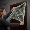 Spooky Party Supplies Halloween Glow-in-the-Dark Spider Web, 20/40/60/100/120/200/300g Luminous Web with Mini Spiders, Celebration Reusable Decor for