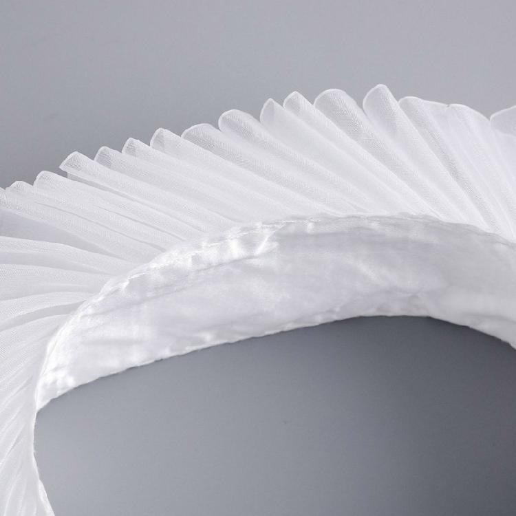 Renaissance Collar Elizabethan Mesh Ruffled Neck Collar Shawl Wrap Detachable False Collar Necklace for Women and Girls