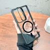 For Magsafe Magnetic Solid Color Lens Bracket Phone Case For Samsung S25 Ultra S23 S22 S24 Ultra Plus Acrylic Transparent Cover