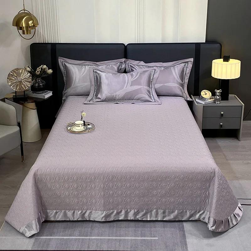 European relief pure cotton quilted quilted cotton bed cover single piece cotton thickened bed cover double bed cover 3 pcs set
