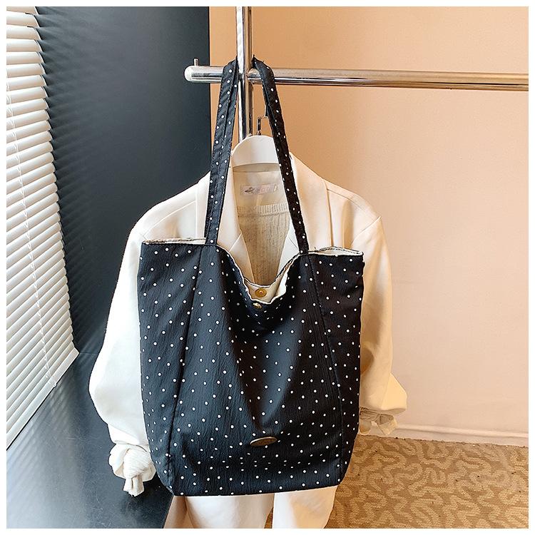 Canvas Bag Women's Large-capacity New Summer Versatile Casual Shoulder Bag College Student Class Tote Bag