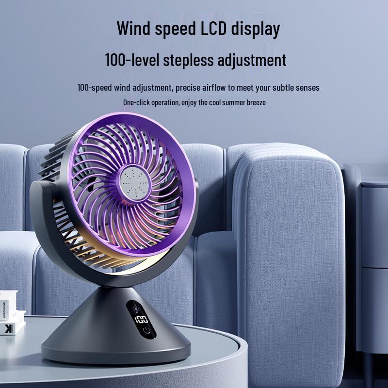 Portable USB Desktop & Wall-Mount Fan with Light and Aroma Diffuser