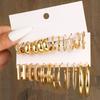 24 Pcs Simple Gold Color Circle Women Earrings Boho Creative Metal Geometry Temperament Hoop Earrings 2026 New Jewelry Gifts