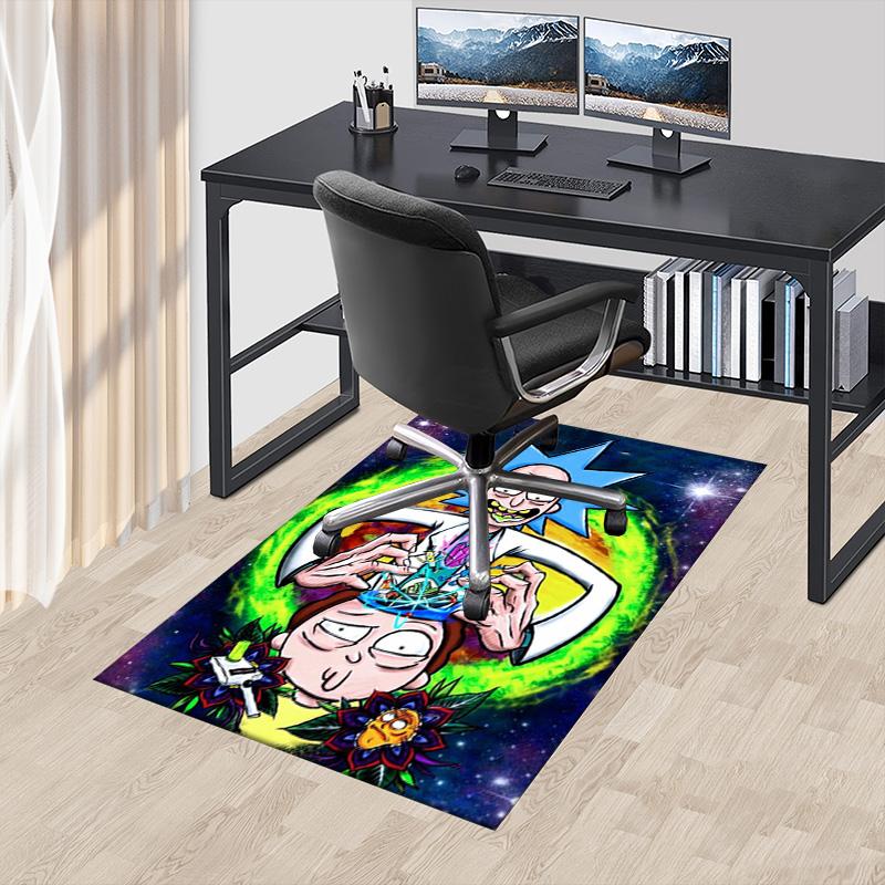 Space Adventure Rick Morty Carpet For Playroom Bedroom Living Room Sofa Home Decorkids Game Area Rug Nonslip Floor Mat