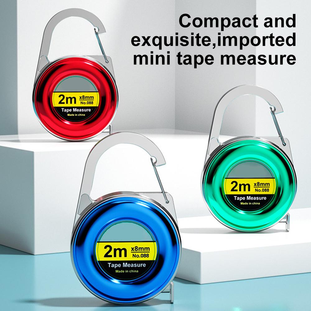 NEW Mini Keychain Tape Measure 2m Steel Tape Measure Delicate Small Steel Ruler Multipurpose Steel Tape Measure Gift Ruler