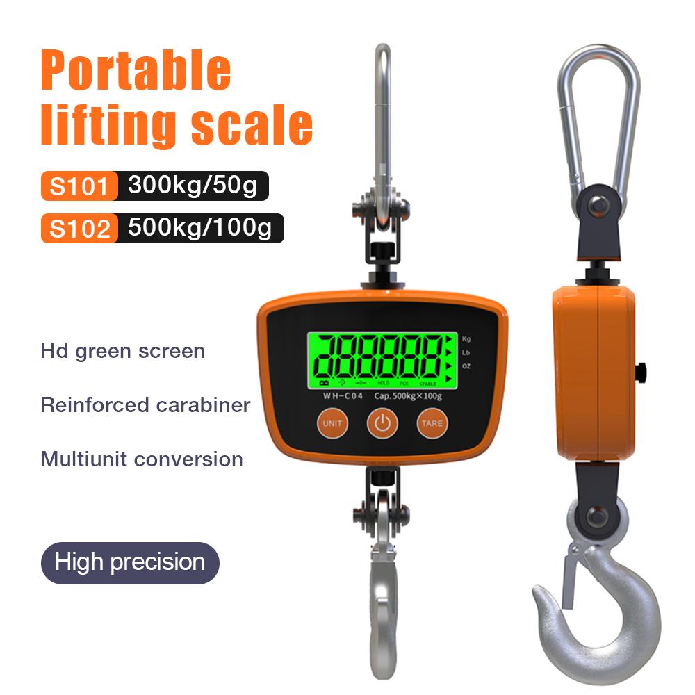500kg/100g 300kg/50g Industrielle Kranwaage Digitale Hängewaage Schwerlast Gewicht Hakenwaage Gepäck Express Angelwaagen