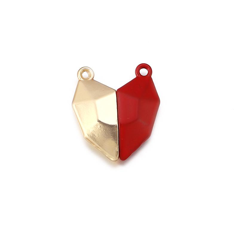 3pairs 18mm Alloy Heart-Shaped Stereoscopic Magnetic Clasps For DIY Necklace Jewelry Making Accessories